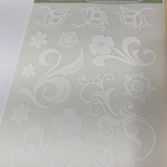 6 Sheets White Floral Stickers Card Making Flowers - Picture 5 of 7